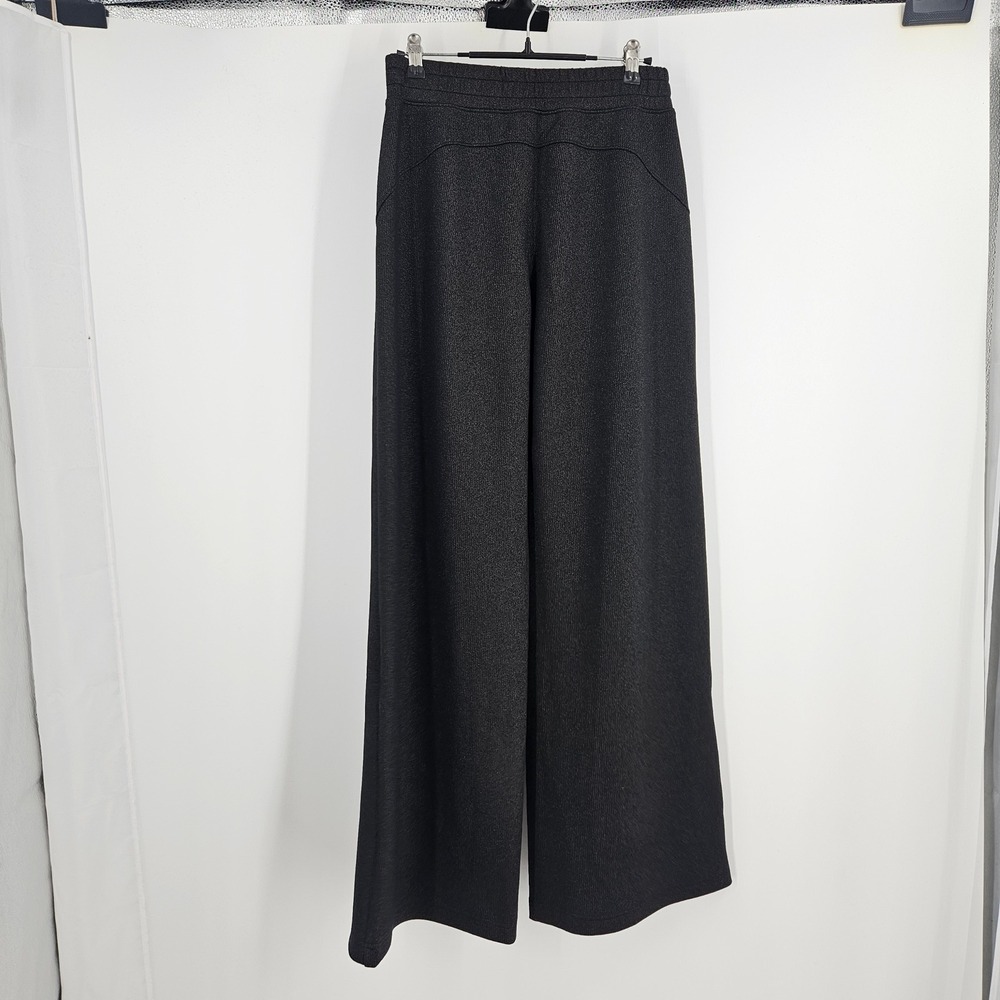 Spanx AirEssentials Shimmer Pants Black Metallic Wide Leg Gunmetal NWT Size S - Picture 7 of 9
